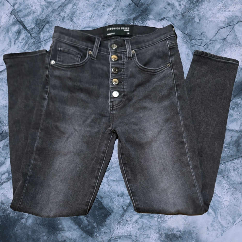 Veronica Beard Dark Gray Skinny Jeans